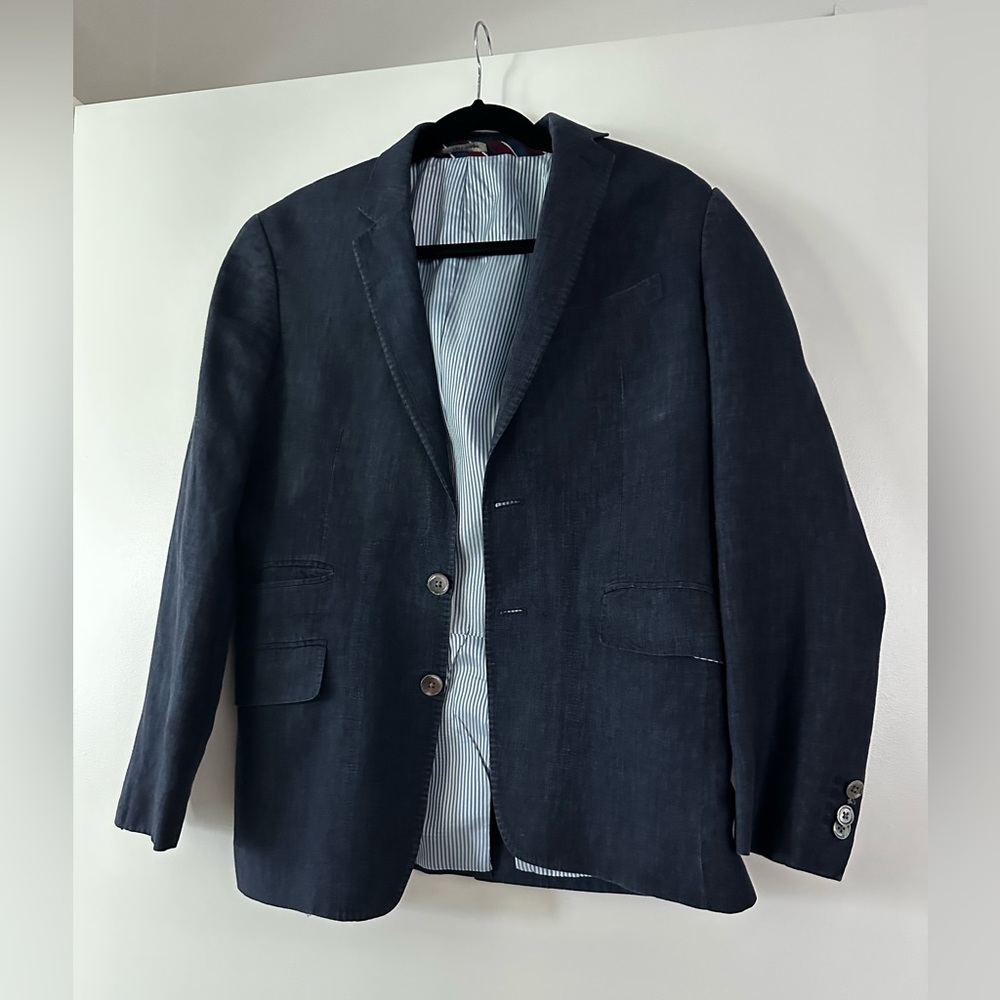 Men's Blue Linen Blazer